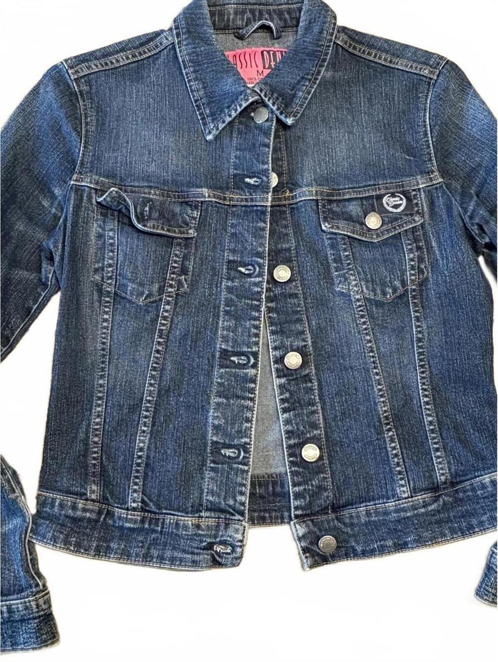 Vintage Classic Blue Denim Jacket Ladies Womens Size Medium
